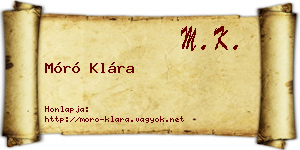 Móró Klára névjegykártya